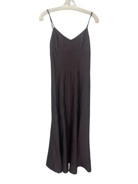 Jigsaw Size 8 Deep Purple Silk Spaghetti Strap Scrunched Paneled Dress Deep Purple / 8