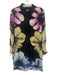 Equipment Femme Size XS Black & Multi Silk Floral Long Sleeve Button Front Dress Black & Multi / XS
