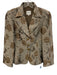 Armani Collezioni Size 8 Gray & Brown Viscose jaquard Floral 3 Button Jacket Gray & Brown / 8