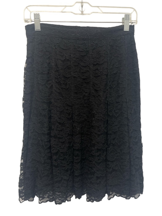 St. John Couture Size 6 Black Floral Lace Skirt Black / 6