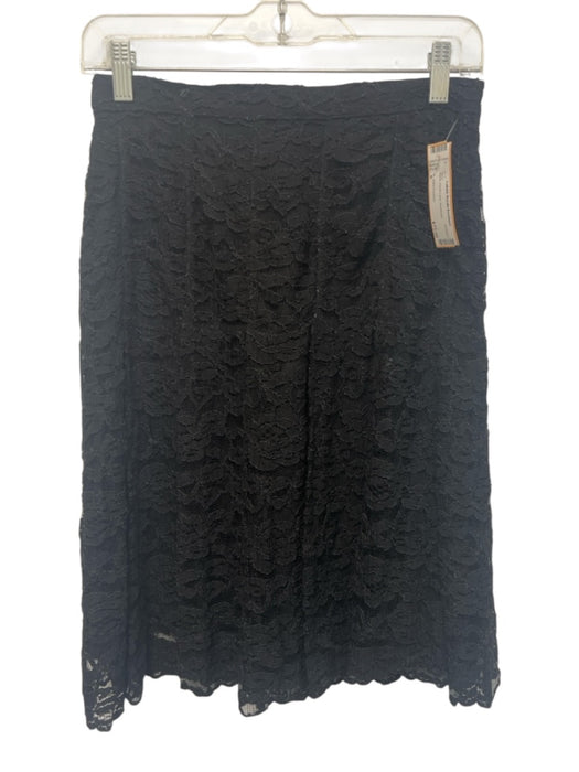 St. John Couture Size 6 Black Floral Lace Skirt Black / 6