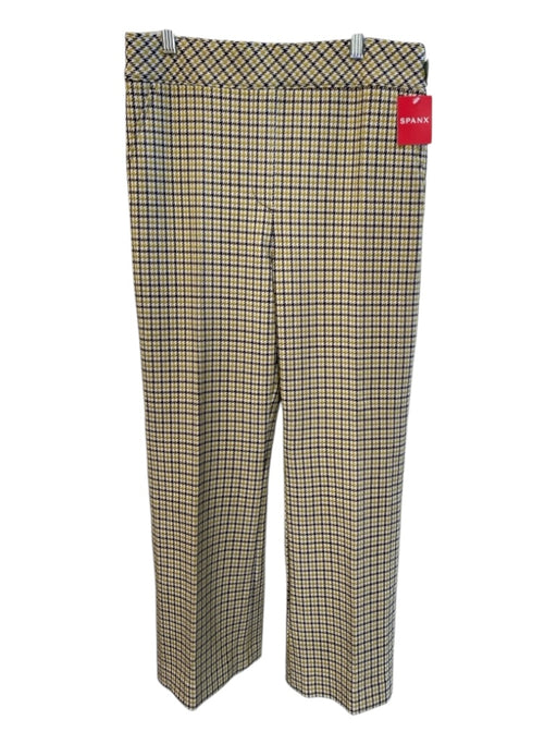 Spanx Size L Mustard & Brown Nylon Blend Elastic Waist Houndstooth Pants Mustard & Brown / L