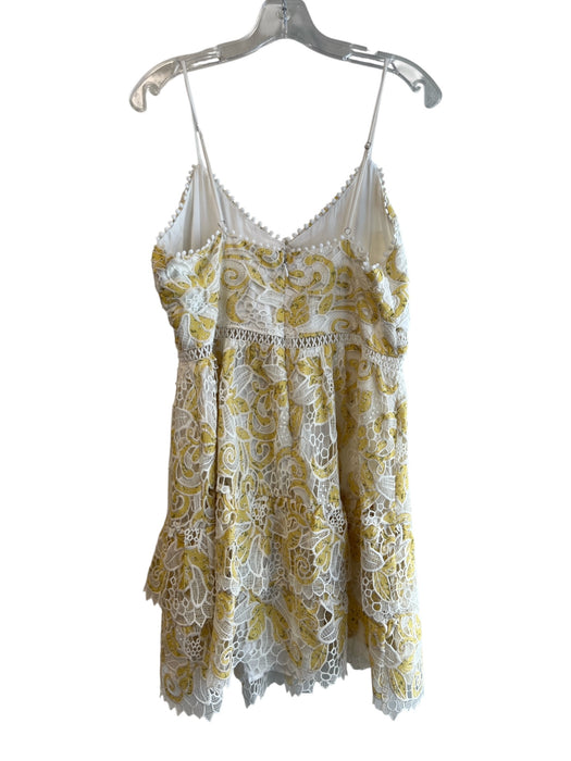 Just Me Size L Cream & Yellow Polyester V Neck Adjustable spaghetti straps Dress Cream & Yellow / L