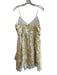 Just Me Size L Cream & Yellow Polyester V Neck Adjustable spaghetti straps Dress Cream & Yellow / L