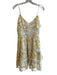 Just Me Size L Cream & Yellow Polyester V Neck Adjustable spaghetti straps Dress Cream & Yellow / L