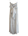 Aakaa Size M White Polyester Blend Strapless Shirred Bodice Tie Waist Dress White / M