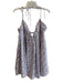 More To Come Size M White & Purple Polyester V Neck Spaghetti Strap Floral Dress White & Purple / M
