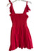 The Impeccable Pig Size L Red Polyester Shirred tie strap Bubble Skirt Dress Red / L