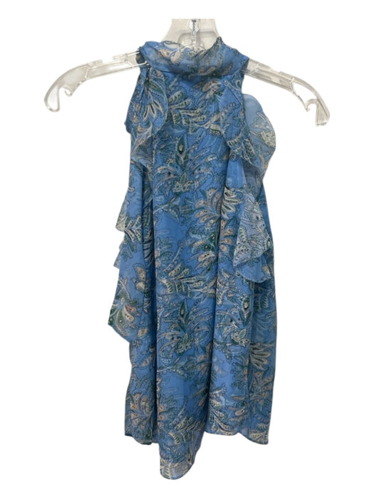Veronica Beard Size 2 Blue, Beige, Multi Silk Sleeveless Floral Paisley Top Blue, Beige, Multi / 2