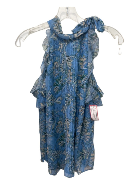 Veronica Beard Size 2 Blue, Beige, Multi Silk Sleeveless Floral Paisley Top Blue, Beige, Multi / 2