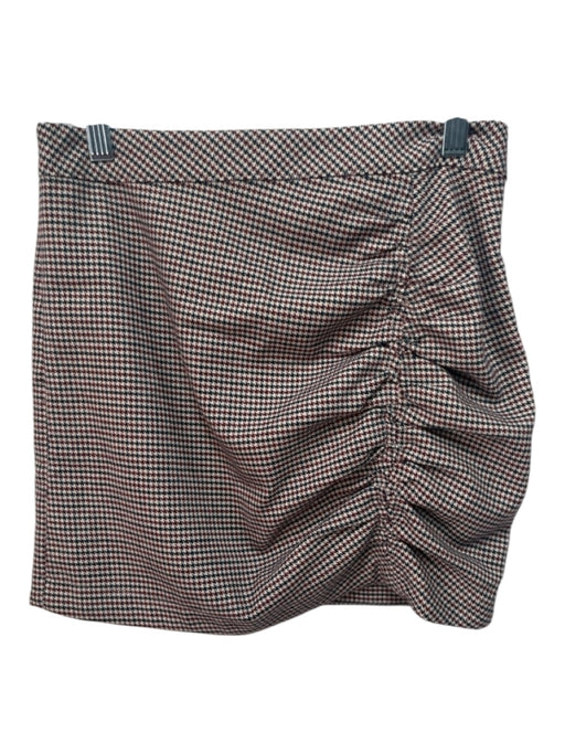 Free People Size 0 Beige, Red, Black Polyester & Rayon Side Zip Gathered Skirt Beige, Red, Black / 0