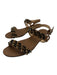 Christian Louboutin Shoe Size 41 Brown Leather Studded Open Toe Flat Sandals Brown / 41