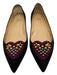 Christian Louboutin Shoe Size 41 Black Purple & Gold Pointed Toe Heart Flats Black Purple & Gold / 41