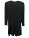 Giorgio Armani Size 6/40 Black Long Sleeve Pleated Shoulder Pads Back Zip Dress Black / 6/40