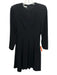 Giorgio Armani Size 6/40 Black Long Sleeve Pleated Shoulder Pads Back Zip Dress Black / 6/40