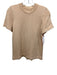 St John Collection Size P Beige Wool Blend Short Sleeve Knit Shoulder Pads Top Beige / P
