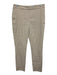 Sezane Size 38 White & Beige Cotton Blend Side Zip Houndstooth Pattern Pants White & Beige / 38
