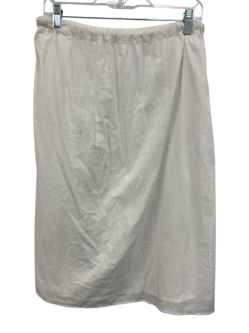Allina Liu Size M White Cotton Drawstring Waist Pleat Detail Side Pockets Skirt White / M