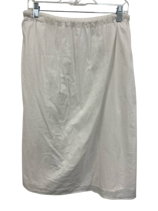 Allina Liu Size M White Cotton Drawstring Waist Pleat Detail Side Pockets Skirt White / M