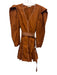 Ulla Johnson Size 6 Orange Brown Cotton Long puff sleeve Contrast Stitch Dress Orange Brown / 6