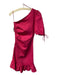 Jonathan Simkhai Size 8 Dark Pink Cotton Blend One Shoulder Side Zip Dress Dark Pink / 8