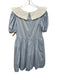 Azeeza Size Large Light blue & white Cotton Short Puff Sleeve Gathered Dress Light blue & white / Large