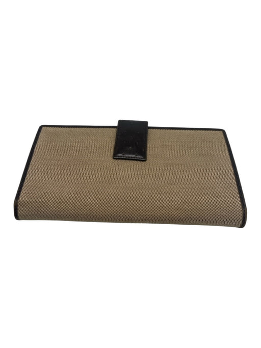 Gucci Beige, Brown & Green Leather Canvas Double G Silver tone Wallets Beige, Brown & Green