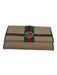 Gucci Beige, Brown & Green Leather Canvas Double G Silver tone Wallets Beige, Brown & Green