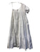 ET T/GRE Size M/L White Cotton One Shoulder Side Zip Tiered Midi Dress White / M/L