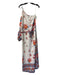 Misa Size Medium White, Blue & Pink Viscose One Shoulder Floral Midi Dress White, Blue & Pink / Medium