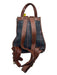 Burberry Navy, Brown, Red Coated Canvas Leather trim bucket Plaid Backpack Bag Navy, Brown, Red / Small