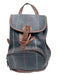 Burberry Navy, Brown, Red Coated Canvas Leather trim bucket Plaid Backpack Bag Navy, Brown, Red / Small