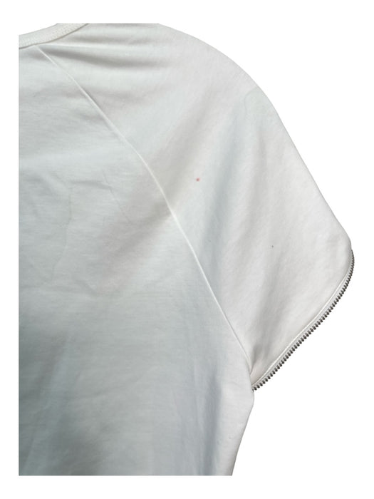 Helmut Lang Size L White Cotton Zipper Detail Top White / L