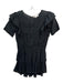 Loveshackfancy Size P Black Cotton Swiss Dots Ruffle Cap Sleeve Tiered Dress Black / P