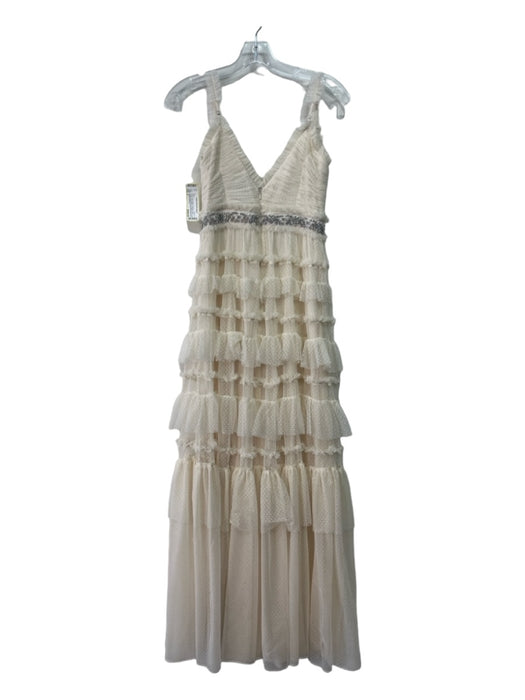 Needle & Thread Size 6 Cream White Polyester Tulle Overlay Embellished Gown Cream White / 6