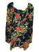 Autumn Adeigbo Size 4 Black Red Green Cupro Floral Square Neck Long Sleeve Dress Black Red Green / 4