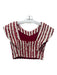 Koch Size Small Red & White Cotton Blend Cap Sleeve Pinstripe Zip Back Top Red & White / Small