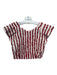 Koch Size Small Red & White Cotton Blend Cap Sleeve Pinstripe Zip Back Top Red & White / Small