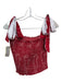 Koch Size M Red & White Polyester Smocked Top Ribbon Straps Short Set Red & White / M