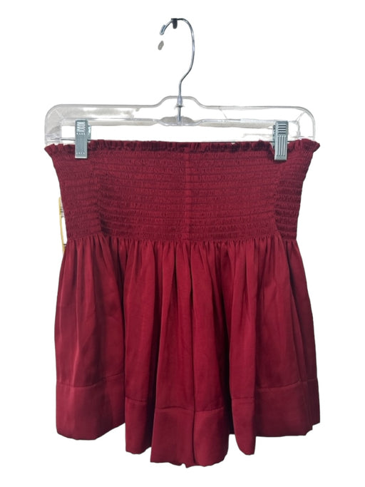 Koch Size S Burgundy Polyester Sateen smocked Flare Shorts Burgundy / S