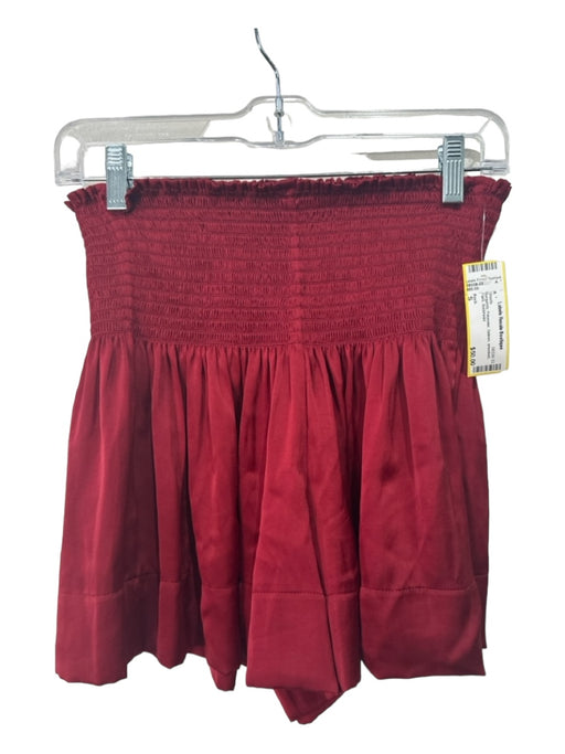 Koch Size S Burgundy Polyester Sateen smocked Flare Shorts Burgundy / S