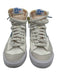 Nike Shoe Size 8.5 White & Blue Suede Coated Canvas Hi Top Lace Up Shoes White & Blue / 8.5