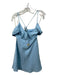 Free People Size Small Light Blue Cotton Linen Spaghetti Strap Dress Light Blue / Small