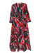 Crosby Size Est M Green & Pink Polyester Blend Long Sleeve Metallic Maxi Dress Green & Pink / Est M