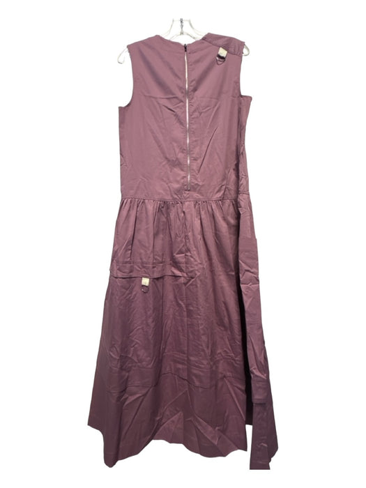 Tibi Size 4 Mauve Cotton Sleeveless V Neck Back Zip Maxi Dress Mauve / 4