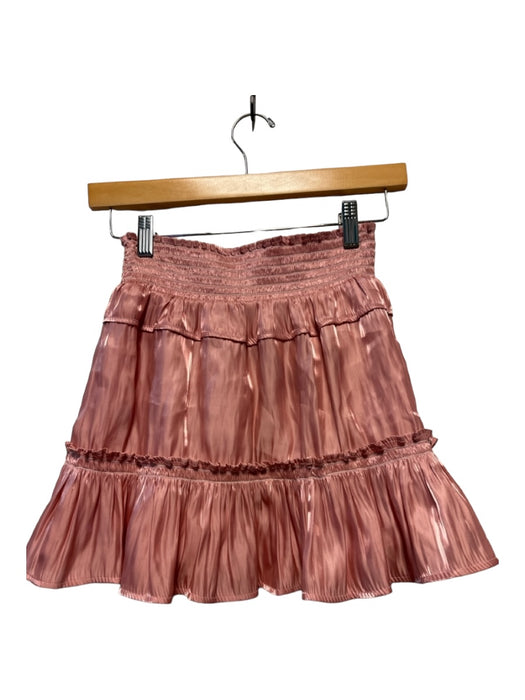 Koch Size XS Rose Gold Polyester Elastic Waist Metallic Mini Skirt Rose Gold / XS