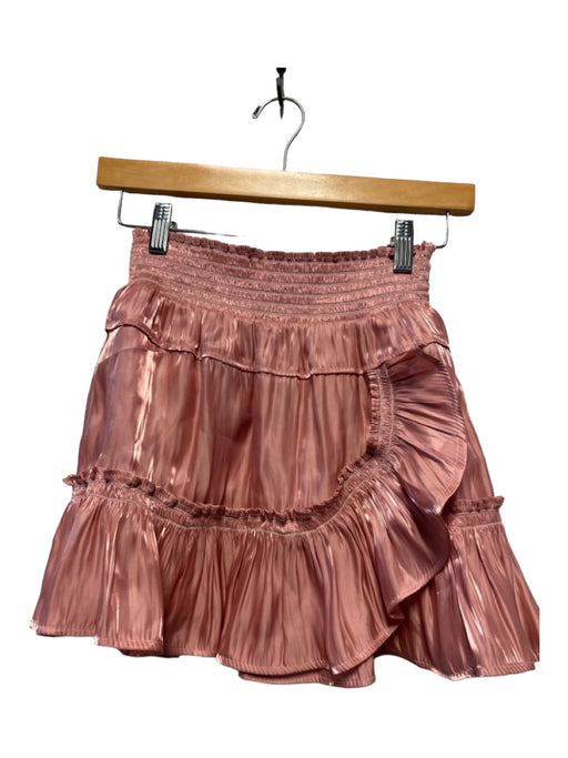 Koch Size XS Rose Gold Polyester Elastic Waist Metallic Mini Skirt Rose Gold / XS