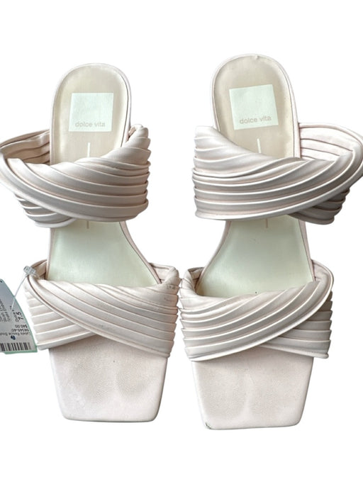 Dolce Vita Shoe Size 7.5 Blush Leather Pleated Block Heel Sandals Blush / 7.5
