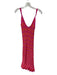 Karlie Size L Pink & Orange Viscose Spaghetti Strap Knit Chevron Maxi Dress Pink & Orange / L