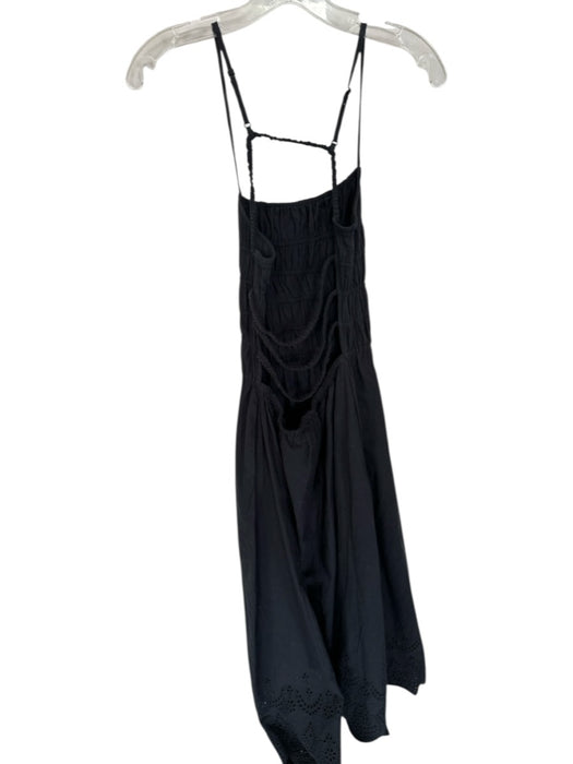 Solid & Striped Size M Black Cotton Sleeveless smocked Open Back Maxi Dress Black / M